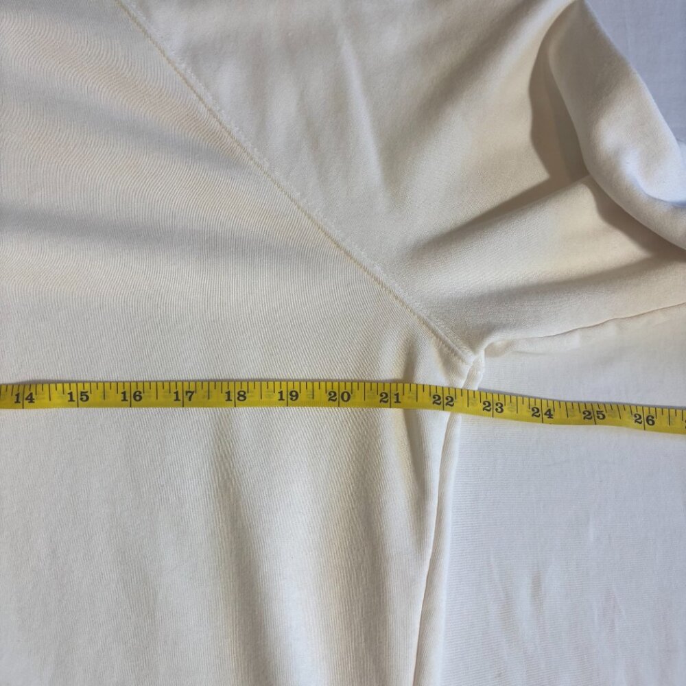 Lou & Grey White Pullover Sweatshirt with Striped Sleeves - Size S - Picture 4 of 10
